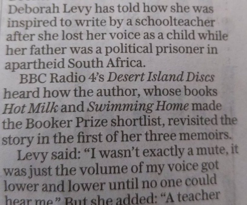 Levy tells how she found her voice in written word